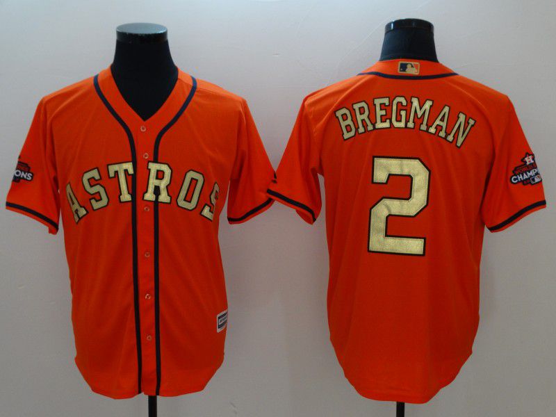 Men Houston Astros #2 Bregman Orange Game Champion Edition MLB Jerseys